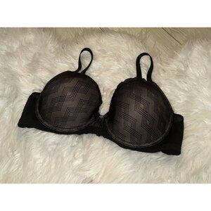 Natori 732065 Geo Icon Sweetheart Contour Underwire Bra Lined Womens 34C Black